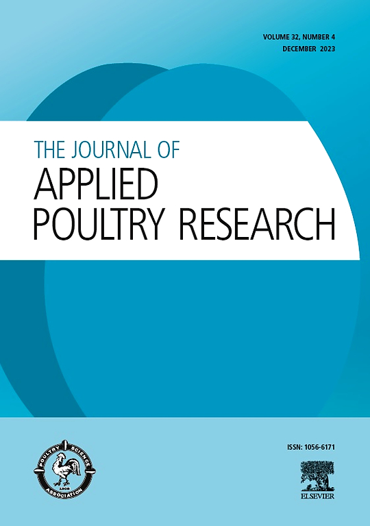 Go to journal home page - Journal of Applied Poultry Research